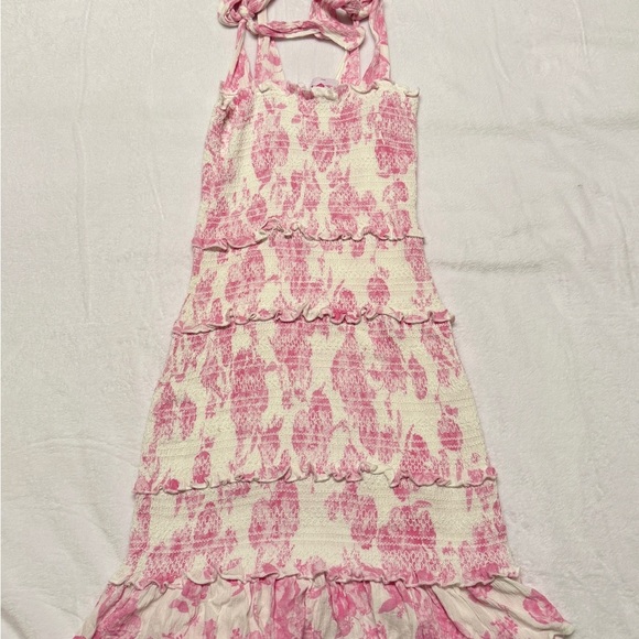 Buddy Love size Small Pink and White Smocked Tiered Sundress - Picture 2 of 3